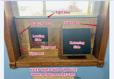 the window sill is made out of wood and has instructions on how to use it