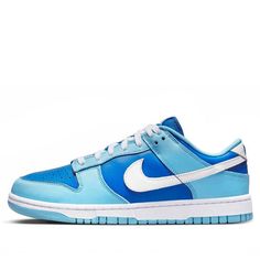 Make a statement while adding classic style to your wardrobe with the limited-edition Nike Dunk Low Retro QS Flash White Argon Blue Flash. Featuring a luxurious combination of marine blue and powder blue leather overlays atop a white base, this sleek sneaker is set apart by its exclusive detailing. A textured woven tongue tag displays a crisp Nike logo, while extra touches like the stitched ‘Nike’ wordmark on the heel tab add an unmistakable finishing touch. Resting on a standard rubber cupsole with white sidewalls and pastel blue outsole for optimal support, each step in these iconic sneakers is sure to exude effortless style. Add the iconic Nike Dunk Low Retro QS Flash White Argon Blue Flash to your collection today for an unforgettable footwear experience. (SNKR/Skate/Light/Unisex/Low T Dunk Low Nike, Set Apart, Cute Nikes, Swag Shoes, Marine Blue, Blue Sneakers, Nike Dunk Low, Dunk Low, Nike Dunk