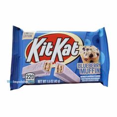 kitkat blueberry muffin bar on a white background