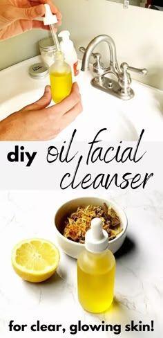 Oil Cleanser Recipe, Diy Oil Cleanser, Facial Cleanser Recipe, Cleanser Recipe, Oil Face Cleanser, Diy Facial Cleanser, Oil Face Wash, Diy Face Wash