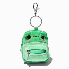 Claire's Green Frog Mini Backpack Keychain Green Keychain Charms, Frog Accessories, Mini Backpack Keychain, Fashion Keychain, Saving Account, Frog Keychain, Frog Stuff, Emo Accessories, Backpack Keychain