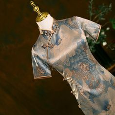 Qipao Qipao Dress Chinese Style, Qipao Modern Cheongsam, Blue Qipao, Cheongsam Vintage, Qipao Modern, Maggie Cheung, Shanghai Tang, Modern Cheongsam Dress, Chinese Style Dress