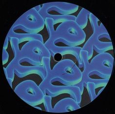 a blue and black disc with swirls on it