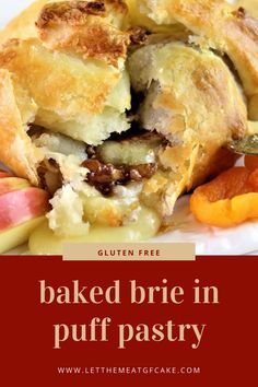 baked brie in puff pastry on a plate