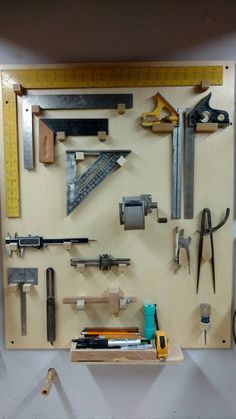 there are many tools on the wall together