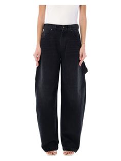 W100 DARK PARK AUDREY DENIM PANTS Loop Logo, Jeans Jumpsuit, Denim Trousers, Yoga Wear, Jeans Brands, Skirt Suit, Trouser Jeans, On Back, Denim Pants