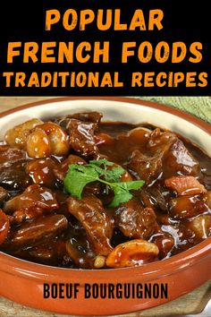 the cover of popular french foods traditional recipes