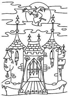 a castle coloring page for kids