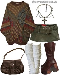 Hestia Outfit Aesthetic, Date Outfit Fancy, Scrappy Outfits, Edgy Indie Aesthetic, Sleepcore Outfit, Pub Fits, Fantasy Aesthetic Clothes, Green Earthy Outfit, Hippie Earthy Outfits