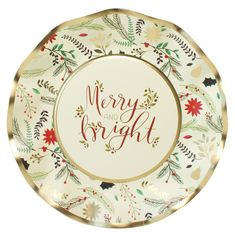 merry and bight salad paper plates Cream Plates, Halloween Cake Topper, Holiday Greenery, Modern Rainbow, Modern Party, Christmas Party Supplies, Party Kit, Baking Cups, Christmas Party Decorations