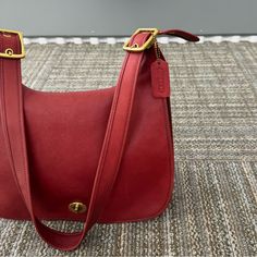 Vintage Coach | Legacy Red Leather Crossbody Handbag Has Been Loved And Cleaned With Care , It’s An Absolute Rare ! Beauty Comes As Pictured Classic Red Coach Satchel, Coach Bags Vintage, Red Coach Bag, Coach Vintage Handbags, Coach Legacy, Vintage Coach Bags, Leather Handbags Crossbody, Rare Beauty, Vintage Coach