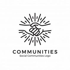 two hands shaking each other in the middle of a logo for communities, social communities and community