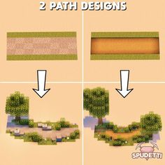 how to make a low poly landscape in minecraft with 2 paths and 1 path designs