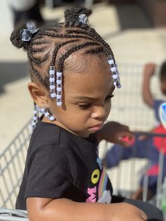 Braided hair styles for African American girls #toddlerhairinspo #toddlergirlhair #braids #beads Girl Hairstyles Black, Black Toddler Hairstyles, Black Baby Hairstyles, Hairstyles Girl