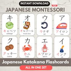 the japanese language flashcards are all in one set