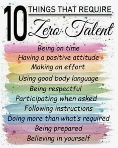 the ten things that require zero talent