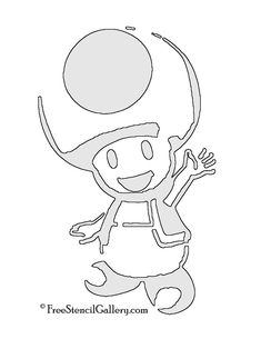 an image of a cartoon character with a mushroom on his head and arms in the air