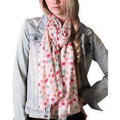 Women's Polka Dots and Stars Printed Scarf and Fashion Shawl *** Read more at the image link. (This is an affiliate link) #accessories Rainbow Polka Dots, Printed Fashion, Polka Dot Scarf, Pretty Scarves, Rainbow Fashion, Scarf Fashion, Lace Set, Travel Dress