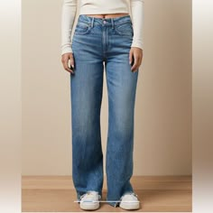 Brand New With Tags! American Eagle Clothes, High Rise Baggy Jeans, Business Nails, Thrift Inspo, Clothing Wishlist, American Eagle Outfits, Dream Jeans, Jean Color, Seersucker Pants