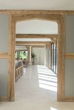 an open door leading into a large room