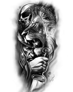 Arte vendida 🔥 Informações sobre criação de projetos exclusivos, orçamentos e agendamentos pelo whats na bio ou direct #lion #gladiator #ink #skull #art #tattoo #artwork #ipadpro #procreate #bh #tatuagem #illustration #artsy #tats #tattoodesign #belohorizonte #bairrocabral #mg #artoftheday #artofinstagram #liontattoo #lions #tattooideas Lion Gladiator Tattoo Design, Gladiator Lion Tattoo, Lion Spartan Tattoo, Lion Warrior Tattoo, Lion Skull Tattoo, Cop Tattoos, Spartan Warrior Tattoo, Compass Tattoos Arm, Leon Tattoo