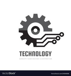 technology logo design with gears and wrench