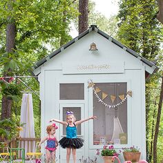 Childrens Playhouse, Mulch Landscaping, Backyard Playhouse, Build A Playhouse, Wendy House, Cubby House, Playhouse Outdoor, Kids Playhouse, Backyard For Kids