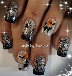 Scary Nails, Halloween Nails Diy, Halloween Acrylic, Finger Nail Art, Seasonal Nails, Acrylic Coffin