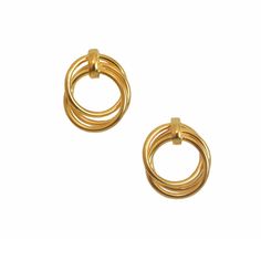 The Gold Trinity Loop Earrings are a masterful combination of classic allure and modern design. Each earring showcases three finely interlinked loops, creating a captivating look. Handcrafted from gold plated brass, these earrings promise both durability and lasting brilliance. Lightweight and designed for comfort, they suit daily wear as well as glamorous evenings. Avoid water and perfume for longevity Comes with a protective dust bag Easy to clean and maintain Women Poetry, Stocking Fillers For Him, Alphabet Jewelry, Refined Fashion, Stocking Fillers For Her, Forever Jewelry, Loop Earrings, Simple Bags, Cuff Earrings