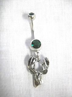 Country Girl Whitetail 10 Point BUCK Deer Head Bust Wildlife Animal Charm On Dazzling Double Hunter Green CZ 14g Belly Ring Barbell by Nails2Die4 on Etsy https://www.etsy.com/listing/221992408/country-girl-whitetail-10-point-buck Unique Belly Rings, Western Fashion Jewelry, Cute Belly Rings, Bellybutton Piercings, Belly Button Piercing Jewelry, Belly Piercing Jewelry, Head Bust, Cowgirl Accessories, Button Piercing