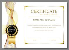 a certificate is shown with an elegant design and gold trimmings on the edges