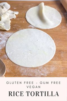 the ingredients to make gluten free - gum - free vegan tortilla on a cutting board