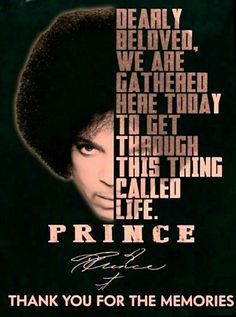 the poster for prince's album, thank you for the memories that came to him