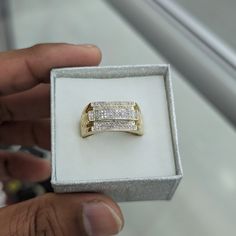 Real Diamond 10kt Gold Ring For Men 100% Authentic Natural Diamond Not A Lab Grown Nor A Moissanite Not Cubic Zirconia Not Crystal 0.30 Ct Diamond Weight 5.11 Gm Weight Top Part 17.7*11.6mm Ring Size 10.5 Please Check The Picture Carefully To Understand The Size Of The Ring 100% Authentic Gold Not A Gold Plated Or Not A Gold Filled Never Change Color Or Never Fade Never Tarnish Comes In A Gift Box. Gold Ring For Men, Authentic Gold, Gucci Rings, Ring For Men, Never Change, Mens Accessories Jewelry, Size 10 Rings, 7 11, Real Diamonds