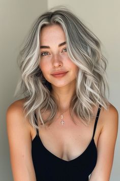 Grey Tones Hair, Hair Color For White Skin Tone, Smoky Hair Color, Silver White Hair, Grey Blonde Hair, Grey White Hair, Silver Blonde Hair