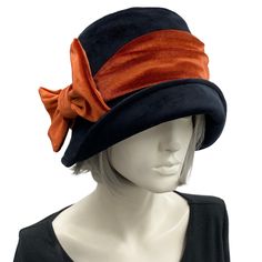 HANDMADE IN THE USAThe Eleanor cloche is the quintessence of the 1920s and '30s, think Downton Abbey, Peaky Blinders, and Boardwalk Empire. With the modern-day chic of the 2020s!This lovely hat has a shaped crown and a wide front brim that can be worn tipped up in varying degrees to change the look. This style sits low down on the head and is sure to keep out the chill in the air, helping you stay warm and super stylish too.This Eleanor is handmade in a luxurious velvet. Trimmed with a wide velv Fleece Hats, Velvet Scarf, Floppy Sun Hats, Hat Beret, Velvet Hat, Boardwalk Empire, Fall Hats, Classic Hats, Chemo Hat