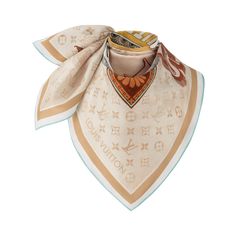 LOUIS VUITTON® - Malles Merveilleuses Square 90 - Beige Monogram Backgrounds, Louis Vuitton Paris, Luxury Silk Scarves, Louis Vuitton Official Website, Travel Stickers, Louis Vuitton Official, Signature Look, Artistic Designs, Timeless Elegance