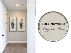 a hallway with two paintings and the words collinwood beginner's home on it