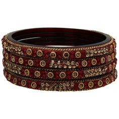 Sukriti Handcrafted Glossy Zircon Crystal Maroon Glass Bangles for Women – Set of 4 Red Stone Bangles In Gold, Traditional Red Jeweled Bangle, Traditional Handmade Red Bangle, Red Bollywood Bangle With Stone Work, Red Glass Bangles Indian