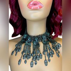 Eye Candy Los Angeles New With Tags Amazing Gothic Gun Metal Skull Cascading Chandelier Statement Necklace Wow! This Is Truly An Amazing Piece! 45 Skulls! Gun Metal Linked Choker Necklace Measurement: 14” Length 3” Extender 4.5” Drop Lobster Claw Clasp Measurements Are Approximate Please Ask Questions See Photos For Details Clean And Smoke Free Home Inventory (J125) Serious Inquiries Only Please Thanks For Stopping By Cascading Chandelier, Metal Skull, Home Inventory, Rhinestone Necklace, Lobster Claw, Womens Jewelry Necklace, Eye Candy, Choker, Choker Necklace