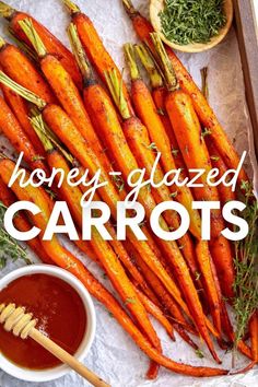 honey glazed carrots with herbs and dipping sauce