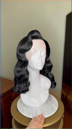 Vintage Retro Wedding waves, finger waves, Hollywood waves! Lace front wigs are best for any occasion because the curls stay put! Finger Waves And Pin Curls, Old Hollywood Hairstyle, Vintage Waves Hair, Hollywood Hairstyle, Hollywood Glamour Hair, Vintage Retro Wedding, Hollywood Glam Hair, Glamorous Wedding Hair, Old Hollywood Waves