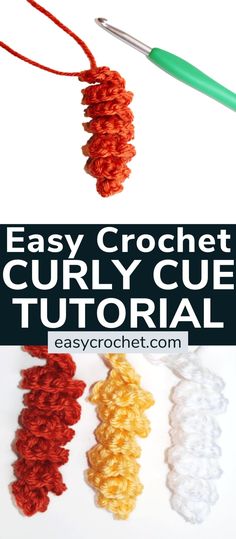 the crochet curly curl is being used to make an origami necklace