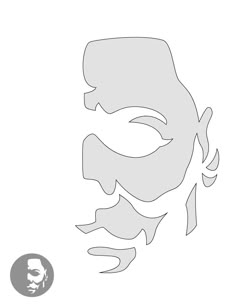 an image of a man's face in the shape of a mask