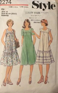 two women's dresses, one with ruffled sleeves and the other with short sleeves