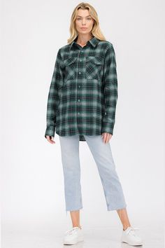 Checkered Long Sleeve Flannel Shirt60% Cotton, 40% PolyesterBoyfriend Oversize FitChest PocketsCurved HemCollar Wrap Shoes, Long Sleeve Flannel, Boyfriend Style, Active Wear Pants, Womens Long Sleeve Shirts, Tie Shoes, Mens Activewear, Affordable Clothes, Boyfriend Fit