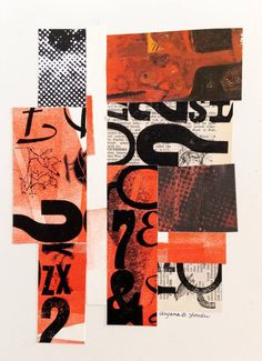 an abstract collage with different types of numbers