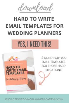 the ultimate guide to writing email templates for wedding planners, including free printables