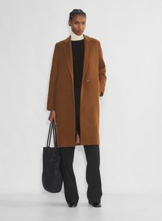 THE STEDMAN COAT | Aritzia Stedman Coat, Winter Layers, Wind Protection, Perfect Coat, Causal Outfits, Single Breasted Coat, Winter Layering, Camel Coat, Everyday Luxuries