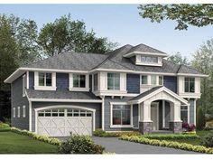 this is an artist's rendering of these two - story homeplans in the suburbs